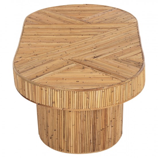 ΤΡΑΠΕΖΙ ΣΑΛΟΝΙΟΥ GATSBY ΟΒΑΛ TOP RATTAN ΧΡΩΜΑ ΦΥΣΙΚΟ 110x59x39Υεκ.