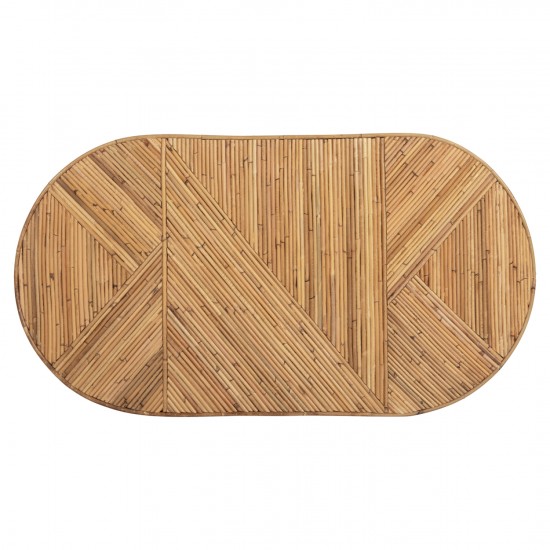 ΤΡΑΠΕΖΙ ΣΑΛΟΝΙΟΥ GATSBY ΟΒΑΛ TOP RATTAN ΧΡΩΜΑ ΦΥΣΙΚΟ 110x59x39Υεκ.