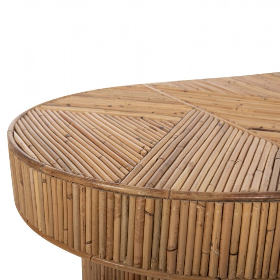 ΤΡΑΠΕΖΙ ΣΑΛΟΝΙΟΥ GATSBY ΟΒΑΛ TOP RATTAN ΧΡΩΜΑ ΦΥΣΙΚΟ 110x59x39Υεκ.