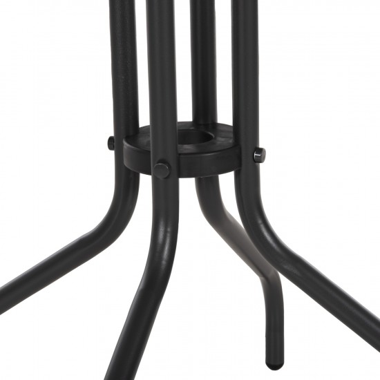 ΤΡΑΠΕΖΙ ΕΞ.ΧΩΡΟΥ ΣΤΡΟΓΓΥΛΟ LINO ΜΕΤΑΛΛΙΚΟ ΓΚΡΙ Φ60x70Υεκ.