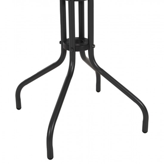 ΤΡΑΠΕΖΙ ΕΞ.ΧΩΡΟΥ ΣΤΡΟΓΓΥΛΟ LINO ΜΕΤΑΛΛΙΚΟ ΓΚΡΙ Φ60x70Υεκ.