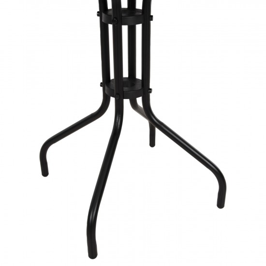 ΤΡΑΠΕΖΙ ΕΞ.ΧΩΡΟΥ ΣΤΡΟΓΓΥΛΟ LINO ΜΕΤΑΛΛΙΚΟ ΜΑΥΡΟ Φ60x70Υεκ.