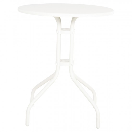 ΤΡΑΠΕΖΙ ΕΞ.ΧΩΡΟΥ ΣΤΡΟΓΓΥΛΟ LINO ΜΕΤΑΛΛΙΚΟ ΛΕΥΚΟ Φ60x70Υεκ.