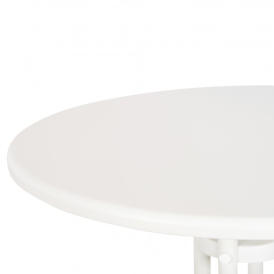 ΤΡΑΠΕΖΙ ΕΞ.ΧΩΡΟΥ ΣΤΡΟΓΓΥΛΟ LINO ΜΕΤΑΛΛΙΚΟ ΛΕΥΚΟ Φ60x70Υεκ.