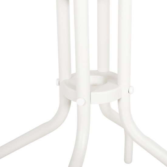 ΤΡΑΠΕΖΙ ΕΞ.ΧΩΡΟΥ ΣΤΡΟΓΓΥΛΟ LINO ΜΕΤΑΛΛΙΚΟ ΛΕΥΚΟ Φ60x70Υεκ.