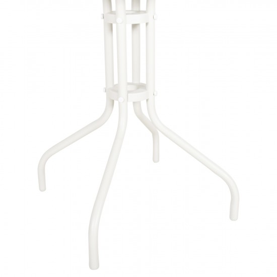 ΤΡΑΠΕΖΙ ΕΞ.ΧΩΡΟΥ ΣΤΡΟΓΓΥΛΟ LINO ΜΕΤΑΛΛΙΚΟ ΛΕΥΚΟ Φ60x70Υεκ.