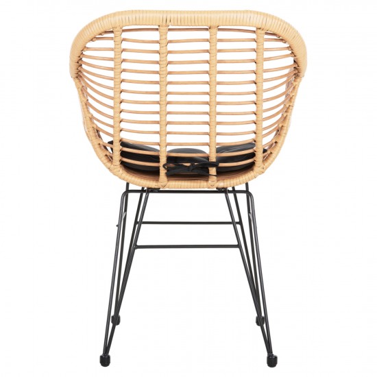 ΠΟΛΥΘΡΟΝΑ ΜΕ ΜΑΞΙΛΑΡΙ ΜΕΤΑΛΛΙΚΗ ALLEGRA ΜΕ WICKER ΜΠΕΖ 58x59x82Υ