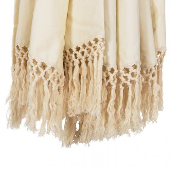 ΟΜΠΡΕΛΑ ΕΠΑΓΓΕΛΜΑΤΙΚΗ ΜΑΚΡΑΜΕ ΚΡΟΣΙ ΜΠΕΖ ΜΕ ΞΥΛΙΝΟ ΣΚΕΛΕΤΟ Φ3X2.50Υm