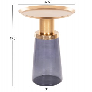 ΒΟΗΘΗΤΙΚΟ ΤΡΑΠΕΖΑΚΙ BALLIN ΜΠΛΕ ΓΥΑΛΙ-ΧΡΥΣΟ ΜΕΤΑΛΛΟ Φ37,5x49,5Υεκ.