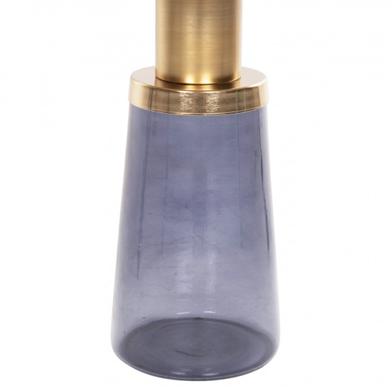 ΒΟΗΘΗΤΙΚΟ ΤΡΑΠΕΖΑΚΙ BALLIN ΜΠΛΕ ΓΥΑΛΙ-ΧΡΥΣΟ ΜΕΤΑΛΛΟ Φ37,5x49,5Υεκ.