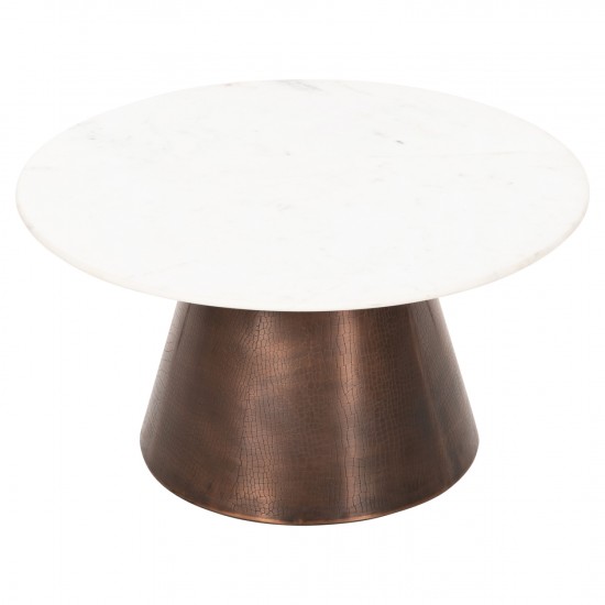 ΤΡΑΠΕΖΙ ΣΑΛΟΝΙΟΥ FODEN ΛΕΥΚΟ ΜΑΡΜΑΡΟ TOP ΚΑΙ ΜΕΤΑΛΛΟ Φ77x40Υεκ.