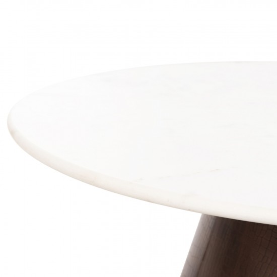 ΤΡΑΠΕΖΙ ΣΑΛΟΝΙΟΥ FODEN ΛΕΥΚΟ ΜΑΡΜΑΡΟ TOP ΚΑΙ ΜΕΤΑΛΛΟ Φ77x40Υεκ.