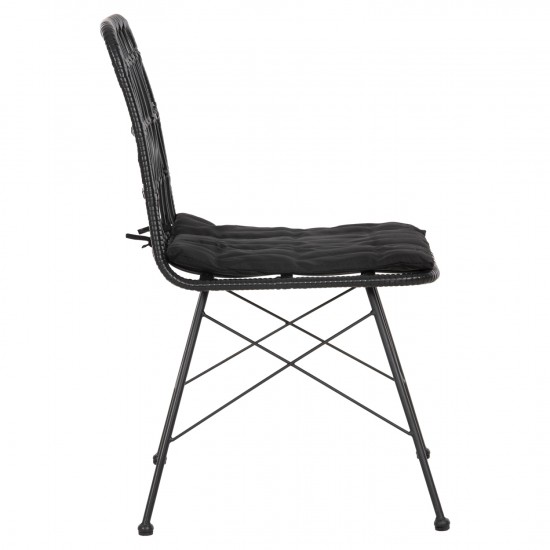 ΚΑΡΕΚΛΑ ΕΞ.ΧΩΡΟΥ ALLEGRA ΜΕΤΑΛΛΟ-ΜΑΞΙΛΑΡΙ-WICKER ΜΑΥΡΟ 52x52x83,5Yεκ.