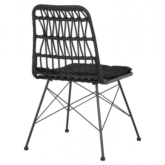 ΚΑΡΕΚΛΑ ΕΞ.ΧΩΡΟΥ ALLEGRA ΜΕΤΑΛΛΟ-ΜΑΞΙΛΑΡΙ-WICKER ΜΑΥΡΟ 52x52x83,5Yεκ.