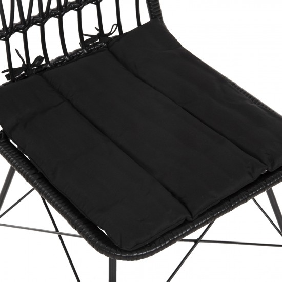 ΚΑΡΕΚΛΑ ΕΞ.ΧΩΡΟΥ ALLEGRA ΜΕΤΑΛΛΟ-ΜΑΞΙΛΑΡΙ-WICKER ΜΑΥΡΟ 52x52x83,5Yεκ.