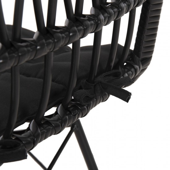 ΚΑΡΕΚΛΑ ΕΞ.ΧΩΡΟΥ ALLEGRA ΜΕΤΑΛΛΟ-ΜΑΞΙΛΑΡΙ-WICKER ΜΑΥΡΟ 52x52x83,5Yεκ.