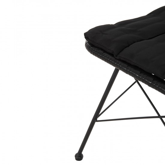 ΚΑΡΕΚΛΑ ΕΞ.ΧΩΡΟΥ ALLEGRA ΜΕΤΑΛΛΟ-ΜΑΞΙΛΑΡΙ-WICKER ΜΑΥΡΟ 52x52x83,5Yεκ.