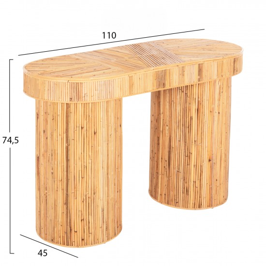 ΚΟΝΣΟΛΑ ΟΒΑΛ GATSBY ΦΥΣΙΚΟ RATTAN ΣΕ ΦΥΣΙΚΟ ΧΡΩΜΑ 110x45x74,5Υεκ.