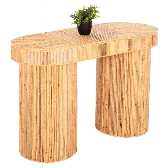 ΚΟΝΣΟΛΑ ΟΒΑΛ GATSBY ΦΥΣΙΚΟ RATTAN ΣΕ ΦΥΣΙΚΟ ΧΡΩΜΑ 110x45x74,5Υεκ.
