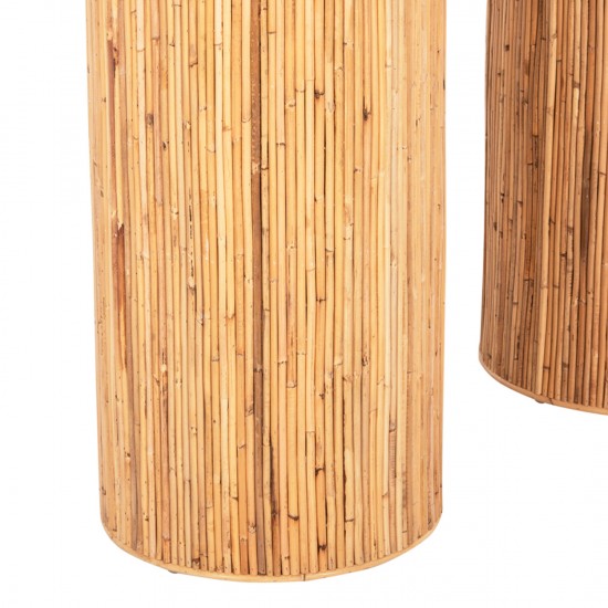 ΚΟΝΣΟΛΑ ΟΒΑΛ GATSBY ΦΥΣΙΚΟ RATTAN ΣΕ ΦΥΣΙΚΟ ΧΡΩΜΑ 110x45x74,5Υεκ.