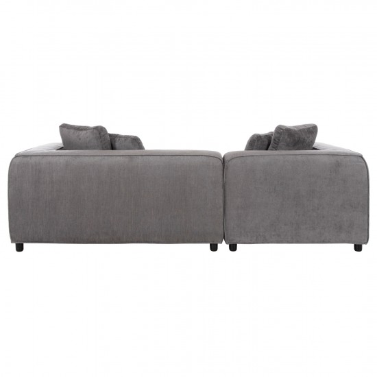 ΚΑΝΑΠΕΣ ΓΩΝΙΑ (ΑΡΙΣΤΕΡΗ) 3-ΘΕΣΙΟΣ GRACE ΓΚΡΙ ΥΦΑΣΜΑ 252x160x70-90Υεκ