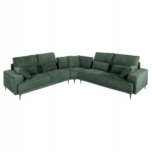 ΚΑΝΑΠΕΣ ΓΩΝΙΑ SYMMET ΠΡΑΣΙΝΟ ΥΦΑΣΜΑ-ΑΝΘΡΑΚΙ ΠΟΔΙΑ 314x236x90-102Yεκ.