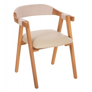 ΠΟΛΥΘΡΟΝΑ RIMINI ΞΥΛΟ TEAK ΦΥΣΙΚΟ-ΜΠΕΖ ΣΧΟΙΝΙ & PU ΚΑΘΙΣΜΑ 60x61x75,5Υεκ.