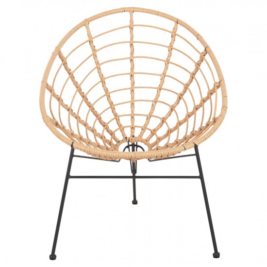 ΠΟΛΥΘΡΟΝΑ ΤΥΠΟΥ ΦΩΛΙΑ ΜΕΤΑΛΛΙΚΗ ALLEGRA ΜΕ WICKER ΜΠΕΖ 73x78x88Υεκ.