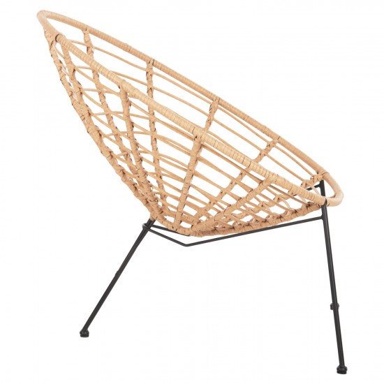 ΠΟΛΥΘΡΟΝΑ ΤΥΠΟΥ ΦΩΛΙΑ ΜΕΤΑΛΛΙΚΗ ALLEGRA ΜΕ WICKER ΜΠΕΖ 73x78x88Υεκ.