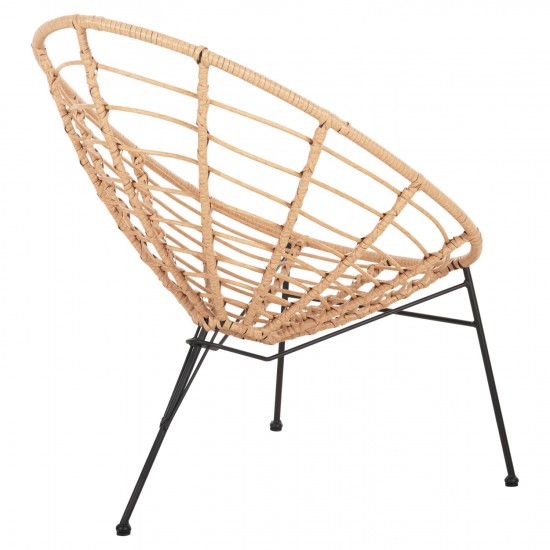 ΠΟΛΥΘΡΟΝΑ ΤΥΠΟΥ ΦΩΛΙΑ ΜΕΤΑΛΛΙΚΗ ALLEGRA ΜΕ WICKER ΜΠΕΖ 73x78x88Υεκ.