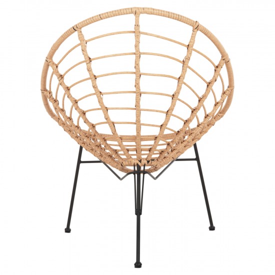 ΠΟΛΥΘΡΟΝΑ ΤΥΠΟΥ ΦΩΛΙΑ ΜΕΤΑΛΛΙΚΗ ALLEGRA ΜΕ WICKER ΜΠΕΖ 73x78x88Υεκ.