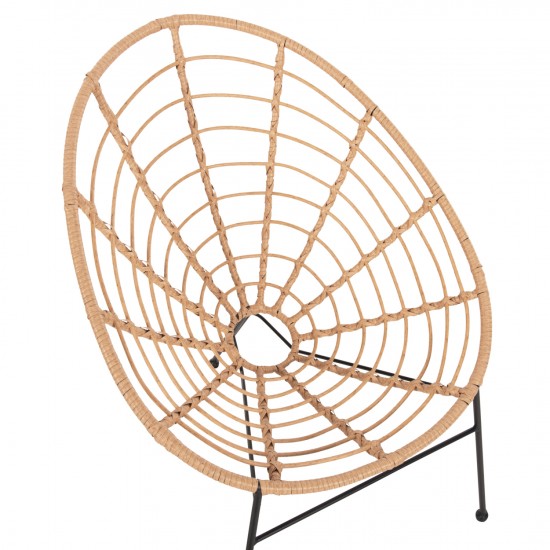 ΠΟΛΥΘΡΟΝΑ ΤΥΠΟΥ ΦΩΛΙΑ ΜΕΤΑΛΛΙΚΗ ALLEGRA ΜΕ WICKER ΜΠΕΖ 73x78x88Υεκ.