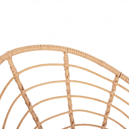 ΠΟΛΥΘΡΟΝΑ ΤΥΠΟΥ ΦΩΛΙΑ ΜΕΤΑΛΛΙΚΗ ALLEGRA ΜΕ WICKER ΜΠΕΖ 73x78x88Υεκ.