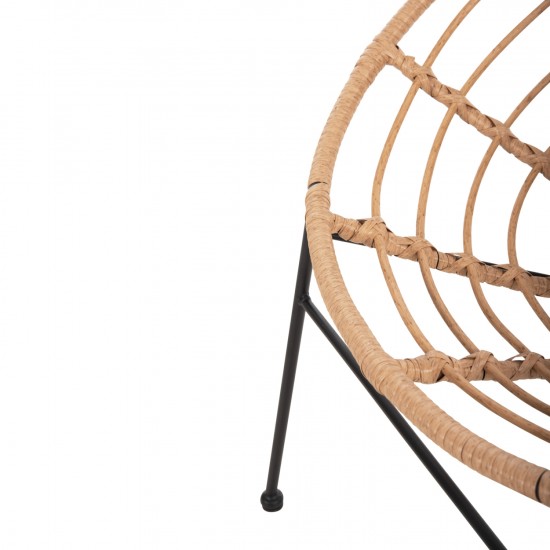 ΠΟΛΥΘΡΟΝΑ ΤΥΠΟΥ ΦΩΛΙΑ ΜΕΤΑΛΛΙΚΗ ALLEGRA ΜΕ WICKER ΜΠΕΖ 73x78x88Υεκ.