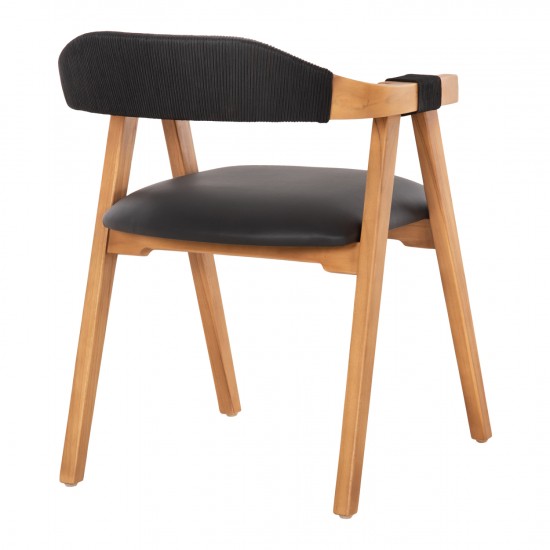 ΠΟΛΥΘΡΟΝΑ RIMINI ΞΥΛΟ TEAK ΦΥΣΙΚΟ-ΜΑΥΡΟ ΣΧΟΙΝΙ & PU ΚΑΘΙΣΜΑ 60x61x76Υεκ.