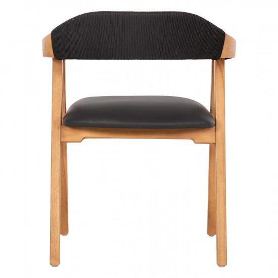 ΠΟΛΥΘΡΟΝΑ RIMINI ΞΥΛΟ TEAK ΦΥΣΙΚΟ-ΜΑΥΡΟ ΣΧΟΙΝΙ & PU ΚΑΘΙΣΜΑ 60x61x76Υεκ.