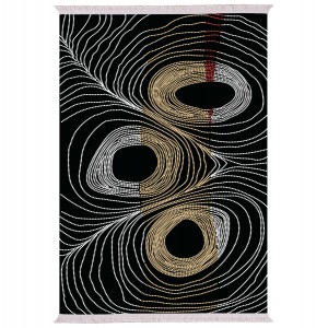 ΧΑΛΙ ΣΑΛΟΝΙΟΥ ME ΚΡΟΣΙΑ JOSIANE ΜΑΥΡΟ - ΧΡΥΣΟ - ΓΚΡΙ 80X150 εκ.