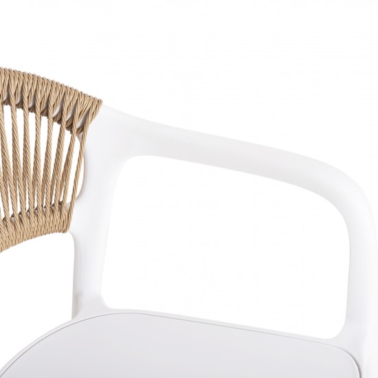 ΠΟΛΥΘΡΟΝΑ ΠΟΛΥΠΡΟΠΥΛΕΝΙΟΥ EVA ΛΕΥΚΗ ΜΕ ΜΠΕΖ ΣΧΟΙΝΙ 58,5x49x83,5Υεκ.