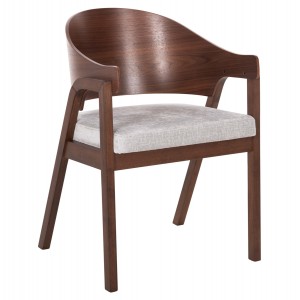 ΚΑΡΕΚΛΑ NERO RUBBERWOOD ΣΕ ΚΑΡΥΔΙ-ΓΚΡΙ ΥΦΑΣΜΑ ΚΑΘΙΣΜΑ 56x56x78Yεκ.