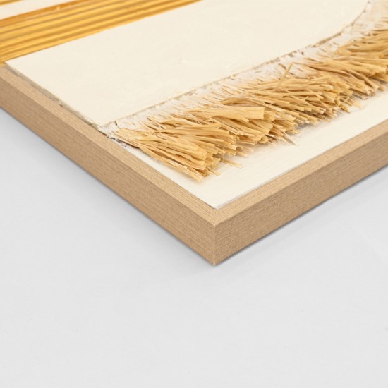 ΠΙΝΑΚΑΣ 3D ΜΕ ΚΟΡΝΙΖΑ ΜΠΕΖ-ΚΑΜΒΑΣ ΛΕΥΚΟΣ-ΧΕΙΡΟΠΟΙΗΤΟΣ 80x3,5x120Υεκ.