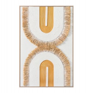 ΠΙΝΑΚΑΣ 3D ΜΕ ΚΟΡΝΙΖΑ ΜΠΕΖ-ΚΑΜΒΑΣ ΛΕΥΚΟΣ-ΧΕΙΡΟΠΟΙΗΤΟΣ 80x3,5x120Υεκ.