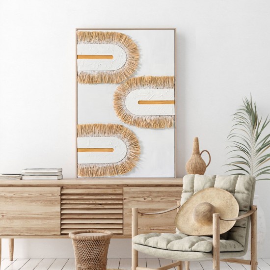 ΠΙΝΑΚΑΣ 3D ΜΕ ΚΟΡΝΙΖΑ ΜΠΕΖ-ΚΑΜΒΑΣ ΛΕΥΚΟΣ-ΧΕΙΡΟΠΟΙΗΤΟΣ 80x3,5x120Υεκ.