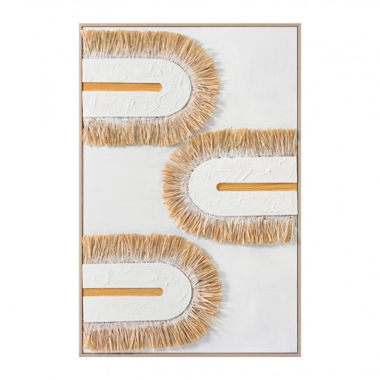 ΠΙΝΑΚΑΣ 3D ΜΕ ΚΟΡΝΙΖΑ ΜΠΕΖ-ΚΑΜΒΑΣ ΛΕΥΚΟΣ-ΧΕΙΡΟΠΟΙΗΤΟΣ 80x3,5x120Υεκ.