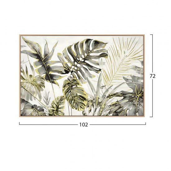 ΠΙΝΑΚΑΣ TOIXOY ΜΕ ΚΟΡΝΙΖΑ ΜΠΕΖ-ΚΑΜΒΑΣ ΕΚΤΥΠΩΣΗ ΤΡΟΠΙΚΑ ΦΥΛΛΑ 102x4,5x72Υεκ.