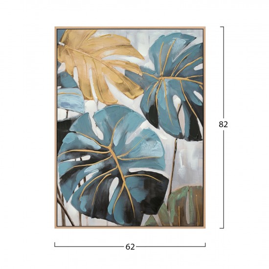 ΠΙΝΑΚΑΣ TOIXOY ΜΕ ΚΟΡΝΙΖΑ ΜΠΕΖ-ΚΑΜΒΑΣ ΕΚΤΥΠΩΣΗ ΤΡΟΠΙΚΑ ΦΥΛΛΑ 62x4,5x82Υεκ.