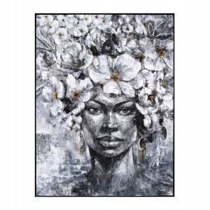 ΠΙΝΑΚΑΣ TOIXOY ΜΕ ΚΟΡΝΙΖΑ ΜΑΥΡΗ-ΚΑΜΒΑΣ ΕΚΤΥΠΩΣΗ ΠΡΟΣΩΠΟ ΓΥΝΑΙΚΑΣ 92x4,5x122Υεκ