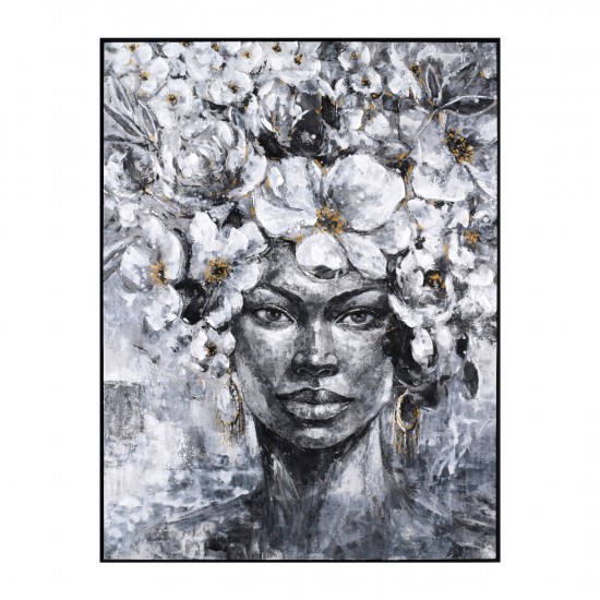 ΠΙΝΑΚΑΣ TOIXOY ΜΕ ΚΟΡΝΙΖΑ ΜΑΥΡΗ-ΚΑΜΒΑΣ ΕΚΤΥΠΩΣΗ ΠΡΟΣΩΠΟ ΓΥΝΑΙΚΑΣ 92x4,5x122Υεκ