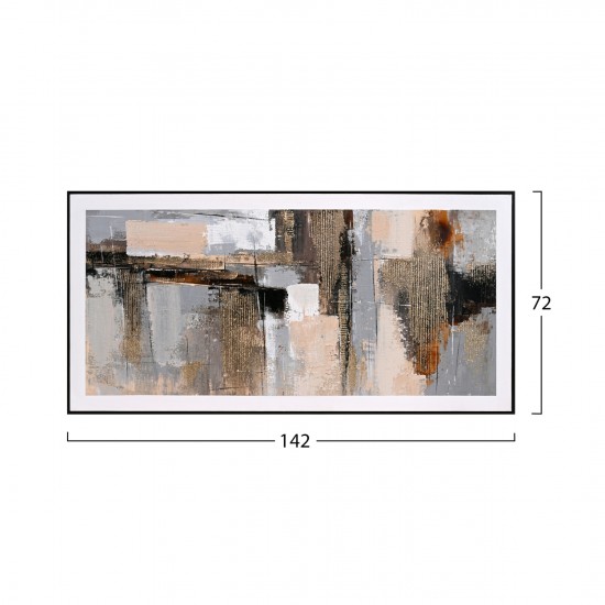ΠΙΝΑΚΑΣ ΤΟΙΧΟΥ ABSTRACT ΜΕ ΚΟΡΝΙΖΑ ΜΑΥΡΗ-ΚΑΜΒΑΣ 142x4.5x72Υεκ