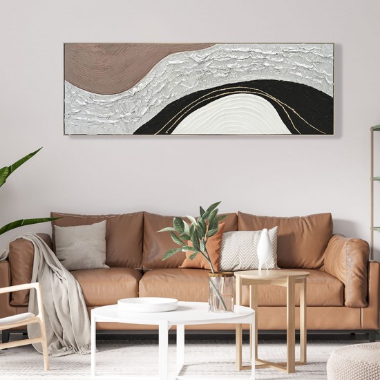 ΠΙΝΑΚΑΣ ΤΟΙΧΟΥ ABSTRACT ΜΕ ΚΟΡΝΙΖΑ ΜΠΕΖ-ΚΑΜΒΑΣ- ΧΕΙΡΟΠΟΙΗΤΟΣ 152x4.5x52Υεκ.