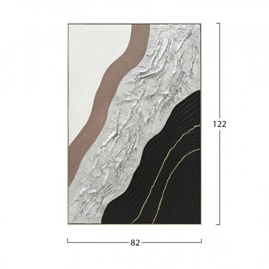 ΠΙΝΑΚΑΣ ΤΟΙΧΟΥ ABSTRACT ΜΕ ΚΟΡΝΙΖΑ ΜΠΕΖ-ΚΑΜΒΑΣ-ΧΕΙΡΟΠΟΙΗΤΟΣ 82x4.5x122Υεκ